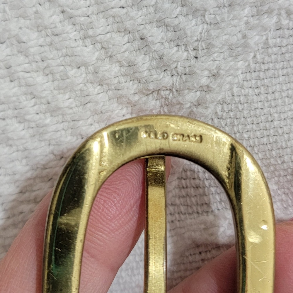 Ralph Lauren Braided Leather Belt in Brown with Gold Buckle - Picture 6 of 9